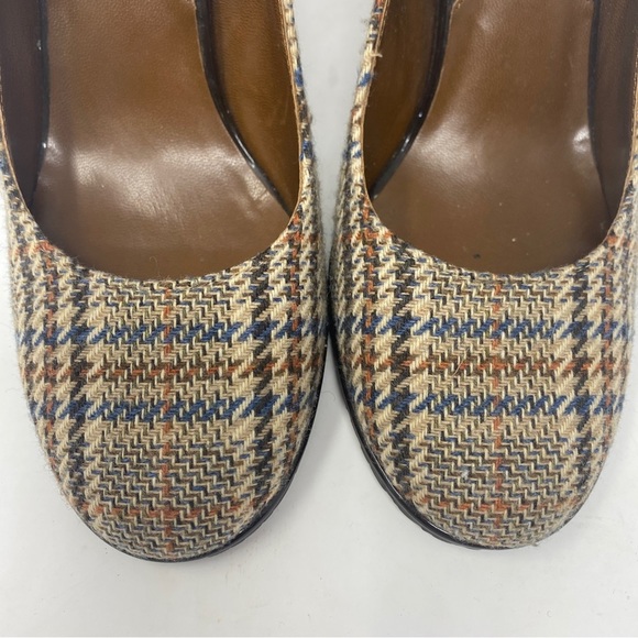 Cole Haan Wedge Heels Tartan Plaid Fabric Upper Size 6 - Picture 3 of 9